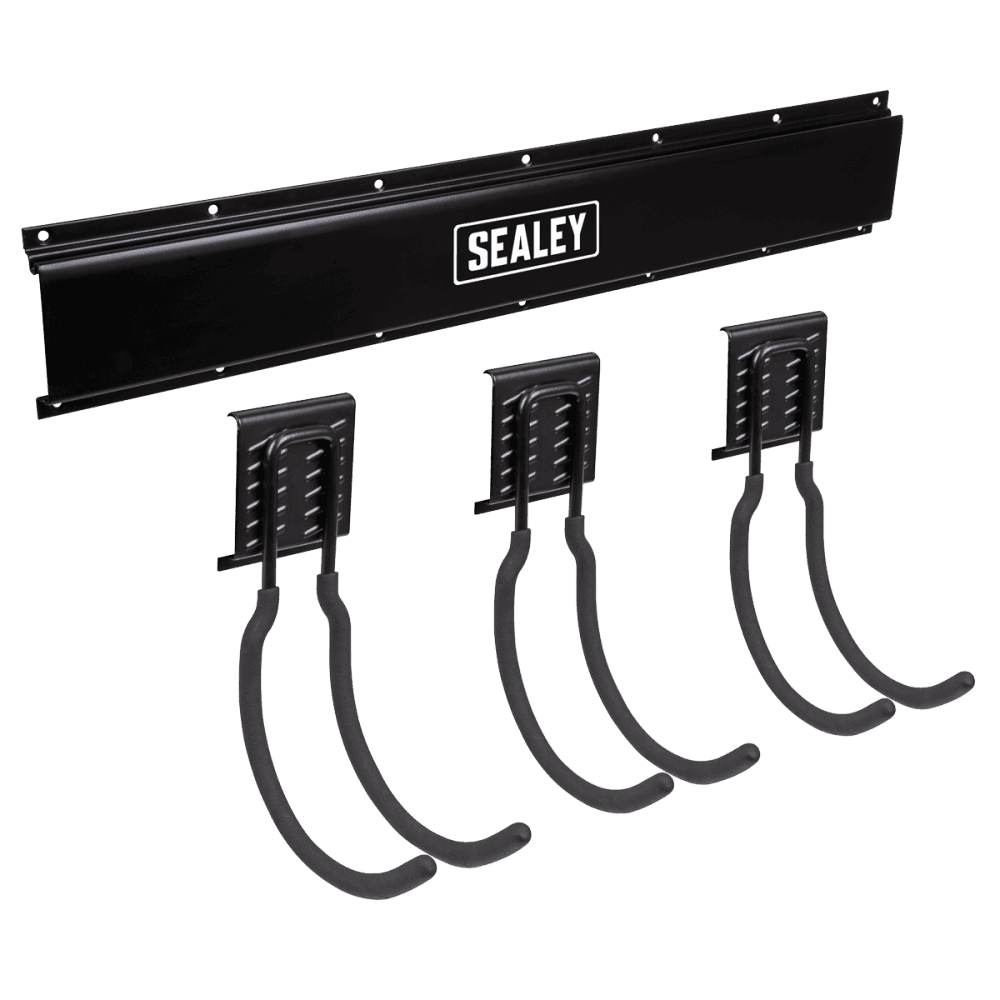 Wall Mounting Storage Rail with 3 Large Hooks : Model No- APHKIT8
