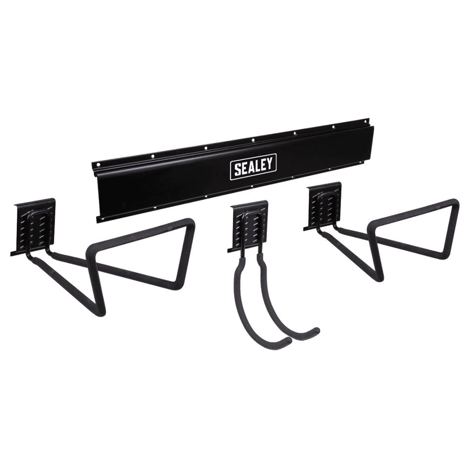 Wall Mounting Storage Rail with 3 Large Hooks : Model No- APHKIT9