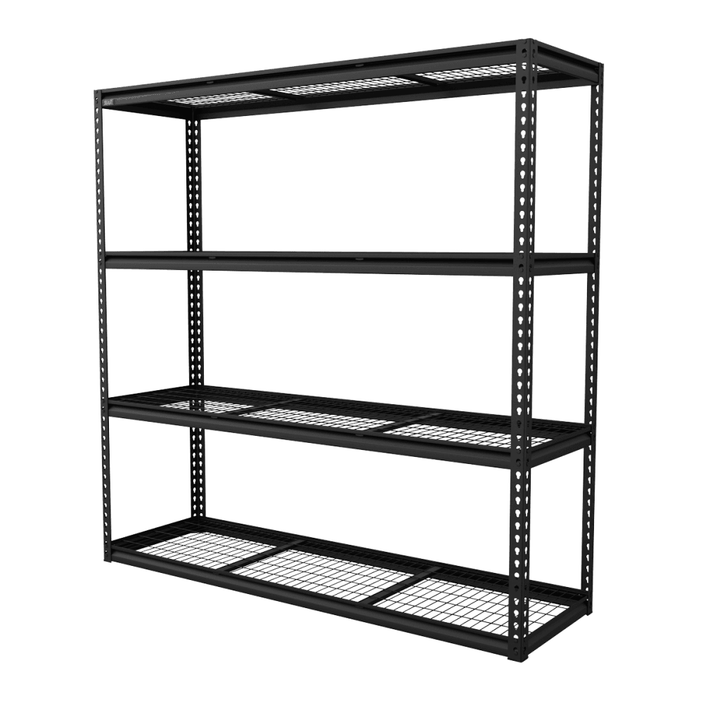 Heavy-Duty Modular Racking Unit with 4 Mesh Shelves 300kg Capacity Per Level 1830mm Model No- APMR1