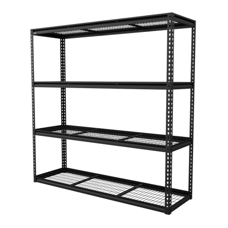 Heavy-Duty Modular Racking Unit with 4 Mesh Shelves 300kg Capacity Per Level 1830mm Model No- APMR1