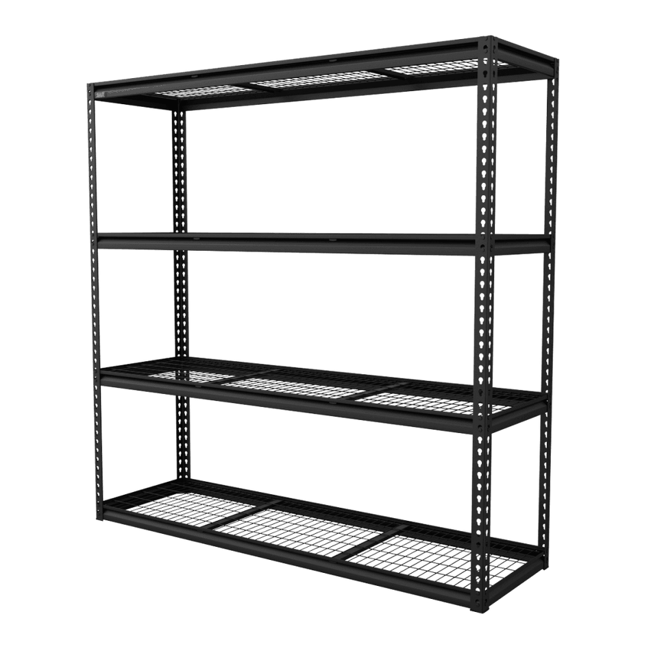 Heavy-Duty Modular Racking Unit with 4 Mesh Shelves 300kg Capacity Per Level 1830mm Model No- APMR1