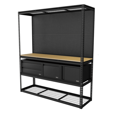 Heavy-Duty Modular Workbench & Racking Kit with 3 Storage Units Model No- APMWBCOMBO1