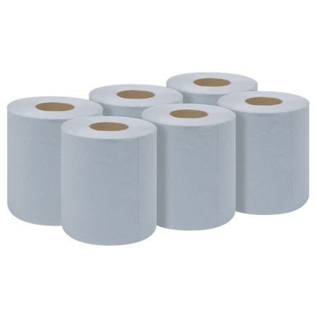 2-Ply Embossed Blue Paper Roll 60m - Pack of 6 Model No- BLU60