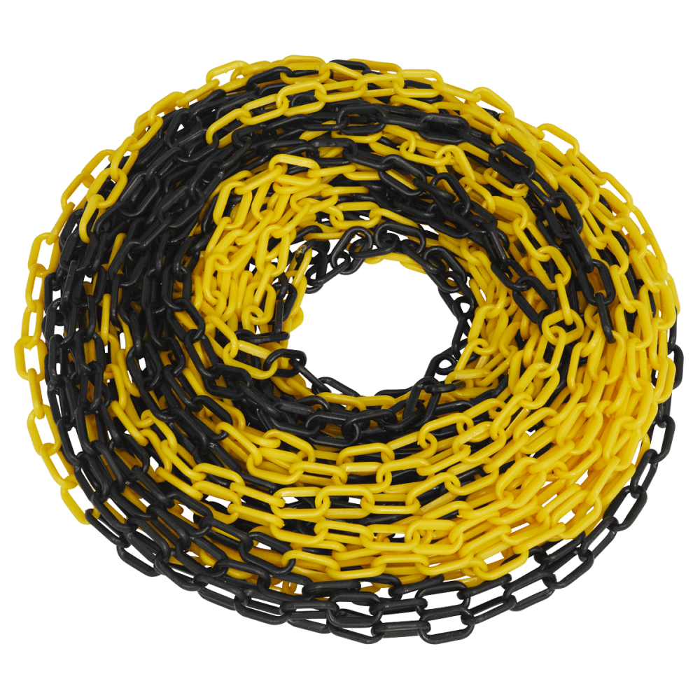 Plastic Chain 25m x 6mm - Black/Yellow Model No- BYC25M