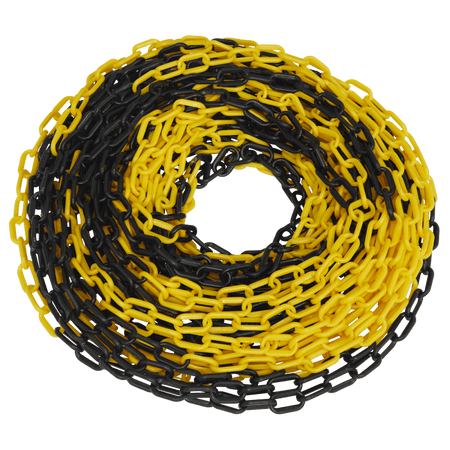 Plastic Chain 25m x 6mm - Black/Yellow Model No- BYC25M