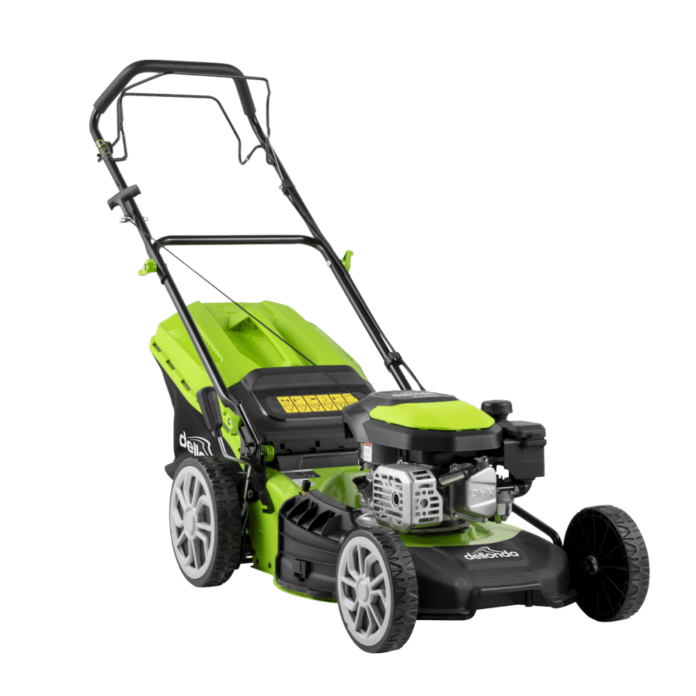 Dellonda Self-Propelled Petrol Lawnmower Grass Cutter with Height Adjustment & Grass Bag 144cc 18"/46cm 4-Stroke Engine Model No- DG101