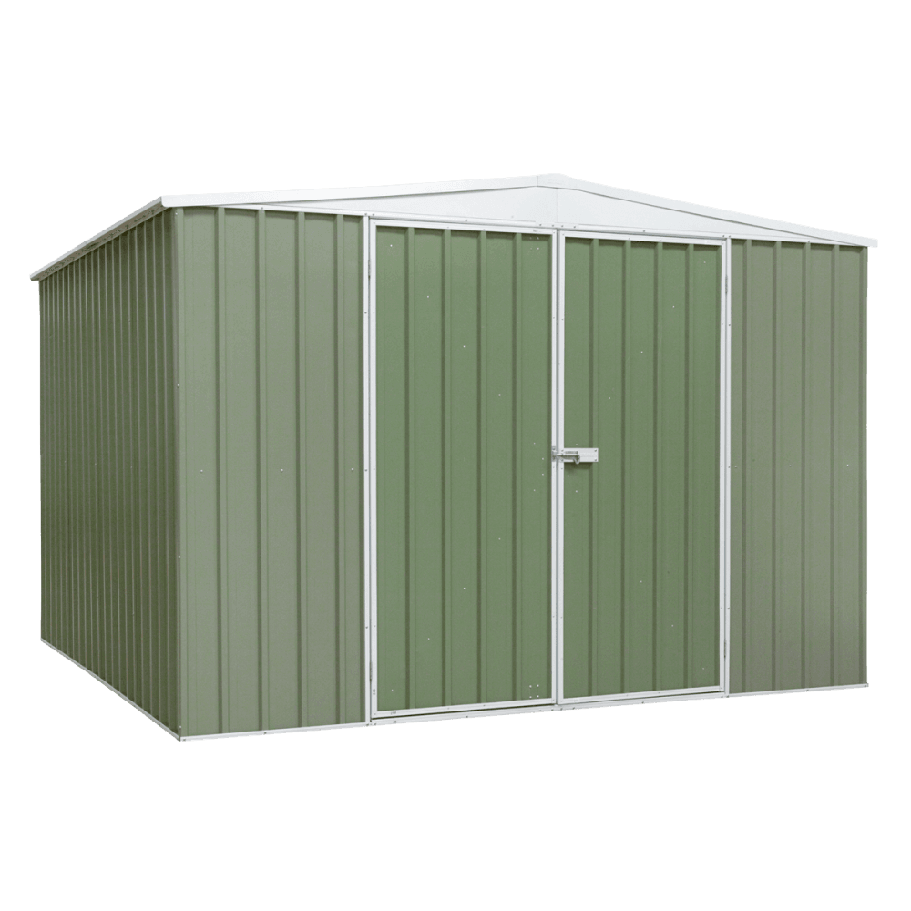 Dellonda Galvanized Steel Storage Shed with Apex Style Roof 300 x 300 x 220cm - Green Model No- DG116