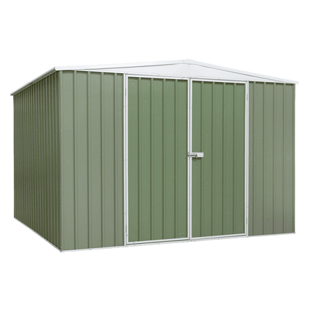 Dellonda Galvanized Steel Storage Shed with Apex Style Roof 300 x 300 x 220cm - Green Model No- DG116