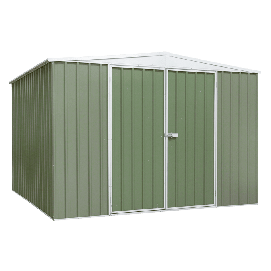 Dellonda Galvanized Steel Storage Shed with Apex Style Roof 300 x 300 x 220cm - Green Model No- DG116