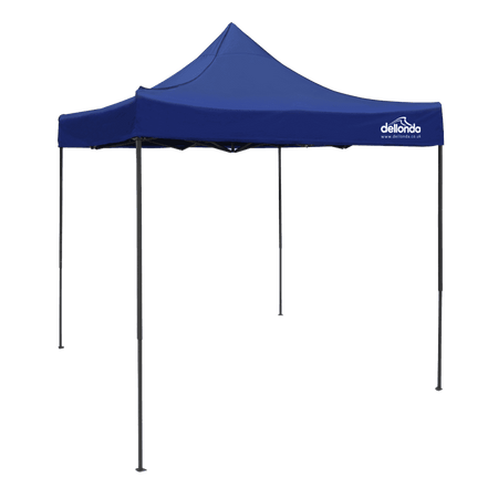 Dellonda Premium 2x2m Pop-Up Gazebo, Heavy Duty, PVC Coated, Water Resistant Fabric, Supplied with Carry Bag, Rope, Stakes & Weight Bags - Blue Canopy Model No- DG127