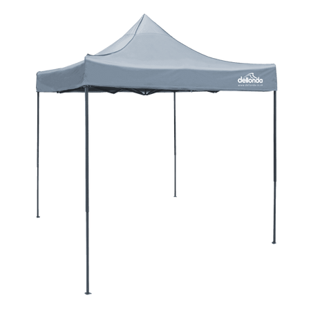 Dellonda Premium 2 x 2m Pop-Up Gazebo, Heavy Duty, PVC Coated, Water-Resistant Fabric, Supplied with Carry Bag, Rope, Stakes & Weight Bags - Grey Canopy : Model No- DG129