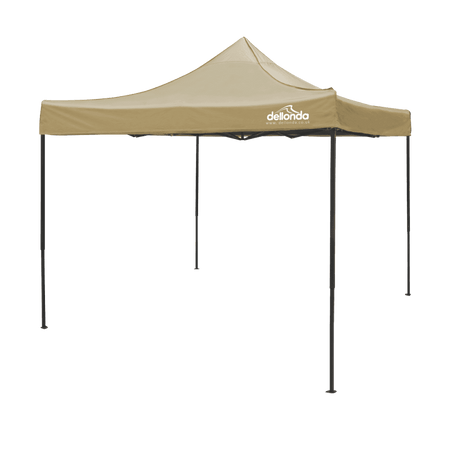 Dellonda Premium 3 x 3m Pop-Up Gazebo, PVC Coated, Water Resistant Fabric, Supplied with Carry Bag, Rope, Stakes & Weight Bags - Beige Canopy Model No- DG130