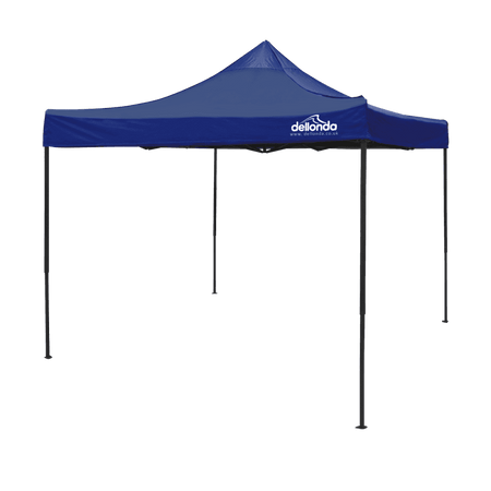 Dellonda Premium 3 x 3m Pop-Up Gazebo, PVC Coated, Water Resistant Fabric, Supplied with Carry Bag, Rope, Stakes & Weight Bags - Blue Canopy Model No- DG131