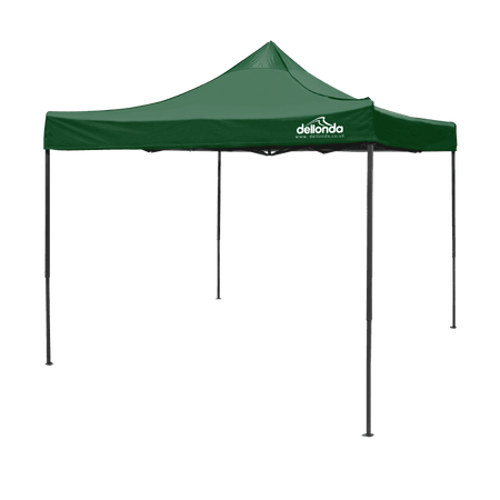 Dellonda Premium 3 x 3m Pop-Up Gazebo, PVC Coated, Water Resistant Fabric, Supplied with Carry Bag, Rope, Stakes & Weight Bags - Dark Green Canopy Model No- DG132