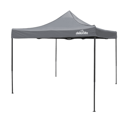 Dellonda Premium 3 x 3m Pop-Up Gazebo, PVC Coated, Water Resistant Fabric, Supplied with Carry Bag, Rope, Stakes & Weight Bags - Grey Canopy Model No- DG133