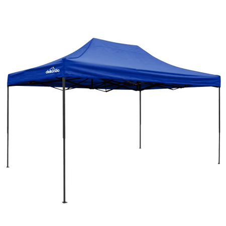 Dellonda Premium 3 x 4.5m Pop-Up Gazebo, Heavy Duty, PVC Coated, Water Resistant Fabric, Supplied with Carry Bag, Rope, Stakes & Weight Bags - Blue Canopy Model No- DG135