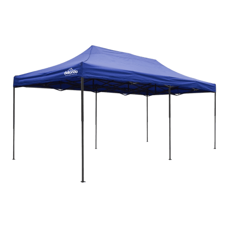 Dellonda Premium 3x6m Pop-Up Gazebo, Heavy Duty, PVC Coated, Water Resistant Fabric, Supplied with Carry Bag, Rope, Stakes & Weight Bags - Blue Canopy Model No- DG139