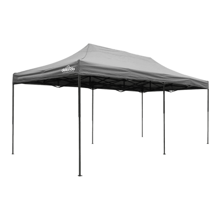 Dellonda Premium 3x6m Pop-Up Gazebo, Heavy Duty, PVC Coated, Water Resistant Fabric, Supplied with Carry Bag, Rope, Stakes & Weight Bags - Grey Canopy Model No- DG141