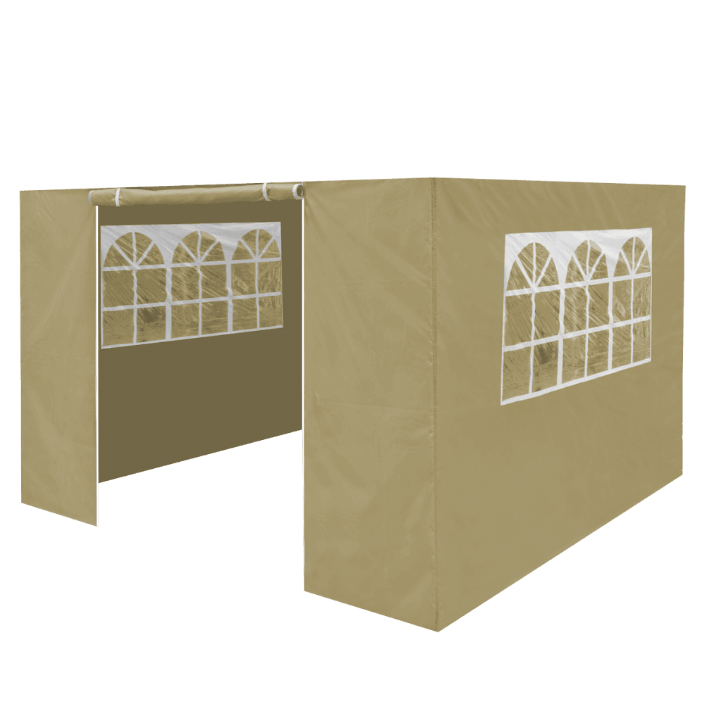 Dellonda Premium Side Walls/Doors/Windows for Gazebo/Marquee, Fits 2 x 2m Models - Beige Model No- DG142