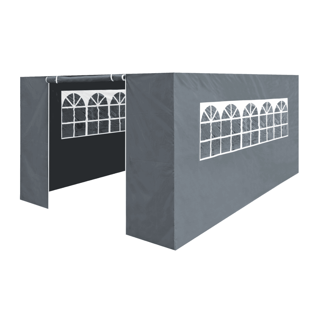 Dellonda Premium Side Walls/Doors/Windows for Gazebo/Marquee, Fits 3 x 4.5m Models - Grey Model No- DG153