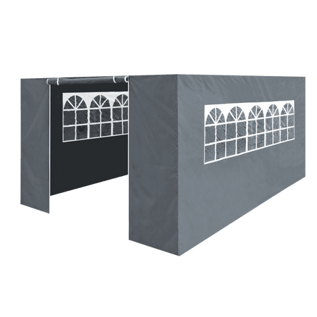 Dellonda Premium Side Walls/Doors/Windows for Gazebo/Marquee, Fits 3 x 4.5m Models - Grey Model No- DG153
