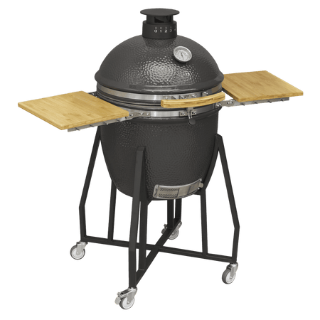 Dellonda Deluxe 22"(56cm) Ceramic Kamado Style BBQ with Wheeled Stand : Model No- DG159