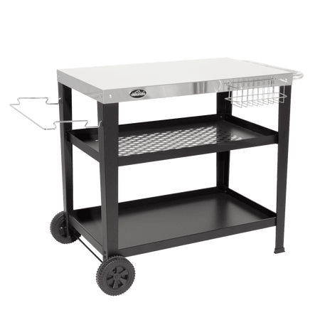 Dellonda Plancha Trolley with Utensil Holder - Stainless Steel Top Model No- DG263