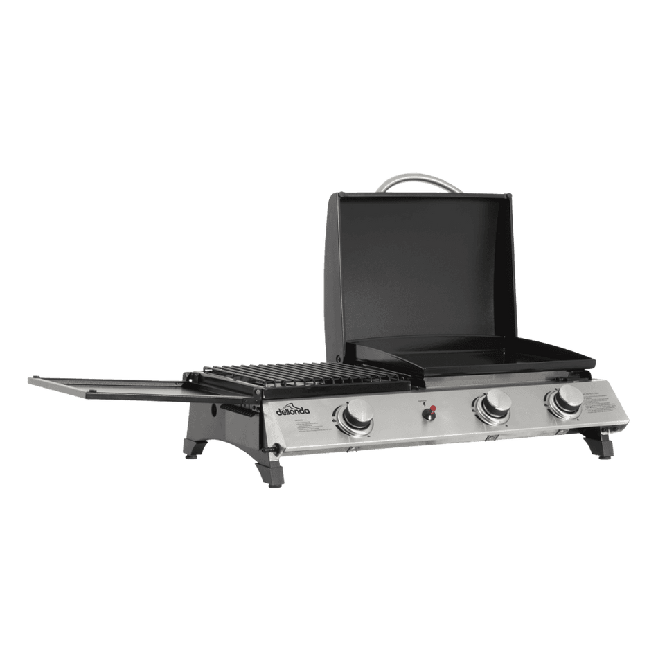Dellonda 3 Burner Stainless Steel Portable Gas Plancha/Grill 8.5kW Model No- DG276