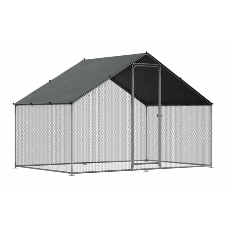 Dellonda Walk-In Galvanized Steel Chicken Run with Roof Cover & PVC Coated Chicken Wire Model No- DG278