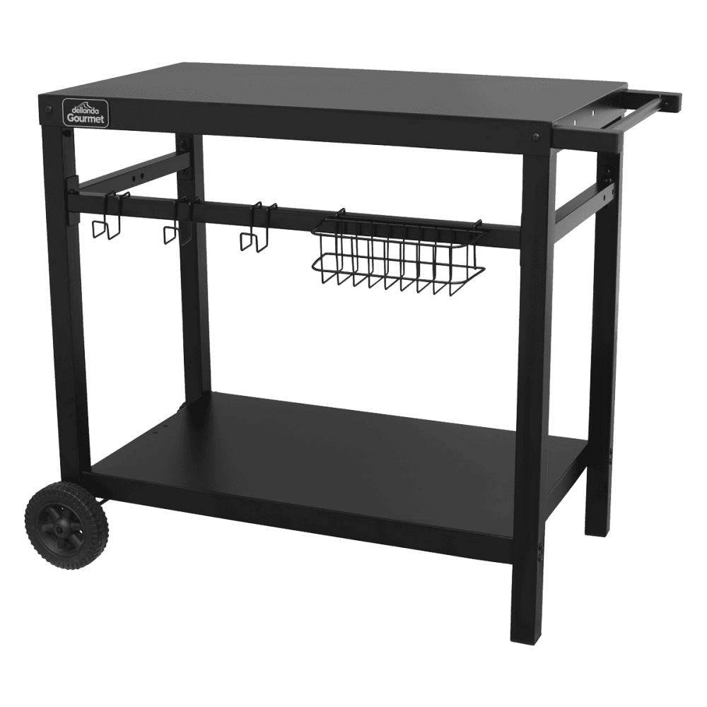 Dellonda Plancha Trolley with Utensil Holder - Black Model No- DG45