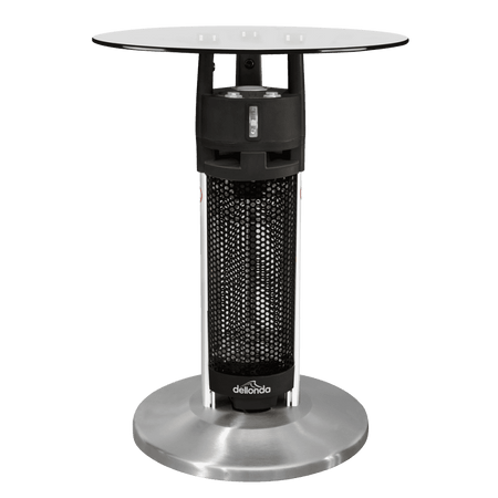 Dellonda Bistro Table with 1200W Heater, 65cm, Black/Stainless Steel Model No- DG62