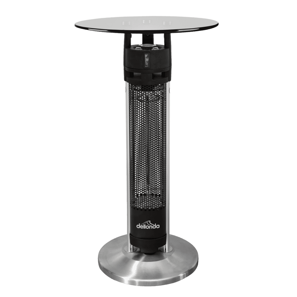 Dellonda Bistro Table with 1600W Heater, 95cm, Black/Stainless Steel Model No- DG63