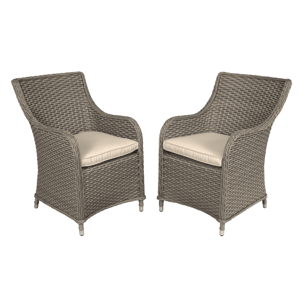Dellonda Chester Rattan Wicker Outdoor Garden Dining Chairs 2pc Model No- DG64