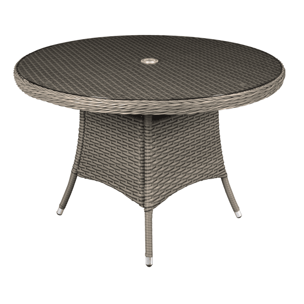 Dellonda Chester Rattan Wicker Round Outdoor Dining Table with Tempered Glass Top Model No- DG66