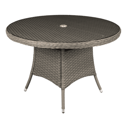 Dellonda Chester Rattan Wicker Round Outdoor Dining Table with Tempered Glass Top Model No- DG66