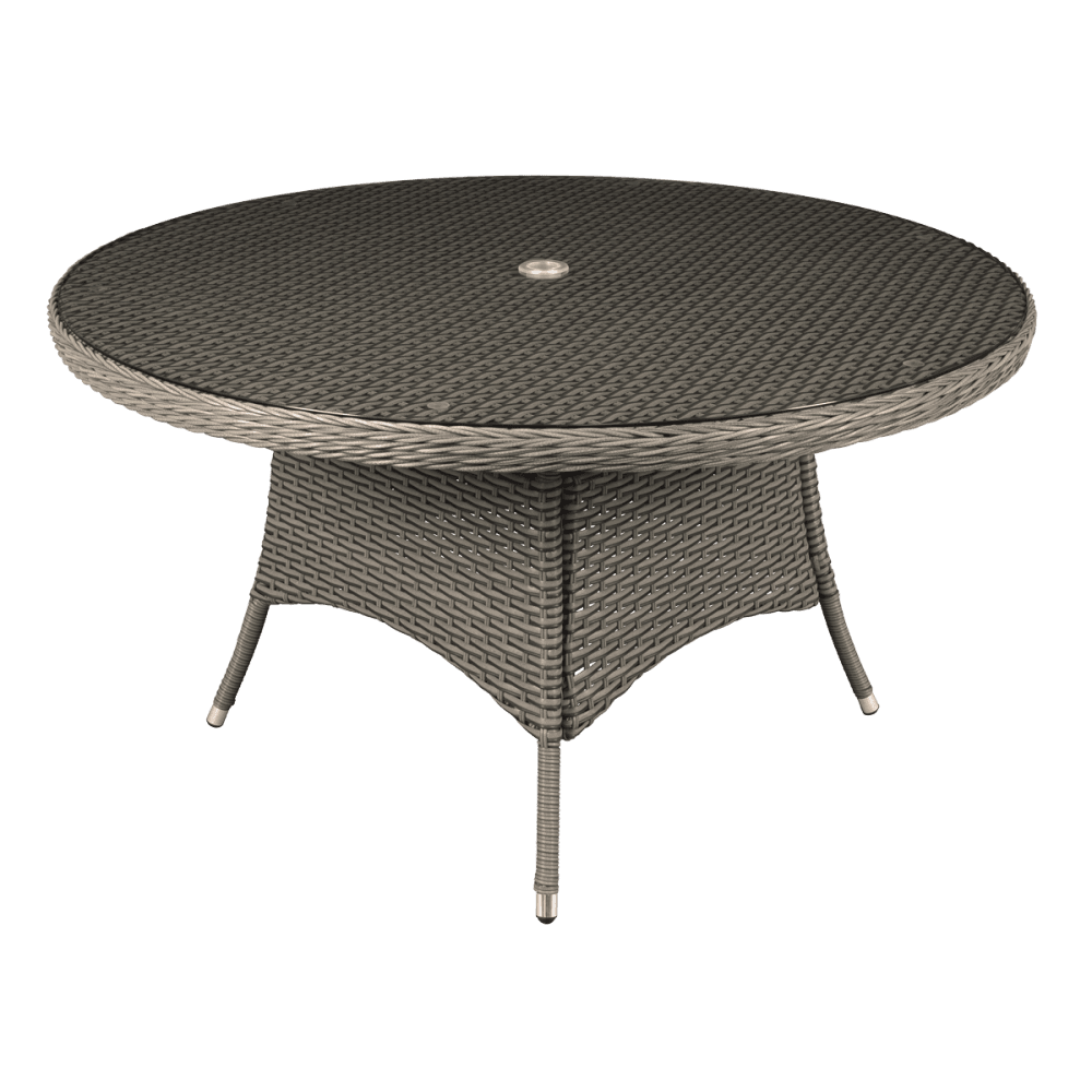 Dellonda Chester Rattan Wicker Round Outdoor Dining Table with Tempered Glass Top Model No- DG67