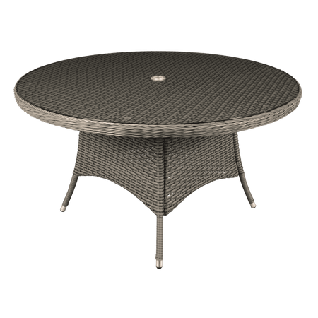 Dellonda Chester Rattan Wicker Round Outdoor Dining Table with Tempered Glass Top Model No- DG67
