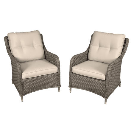 Dellonda Chester Rattan Wicker Outdoor Armchairs 2pc Model No- DG69