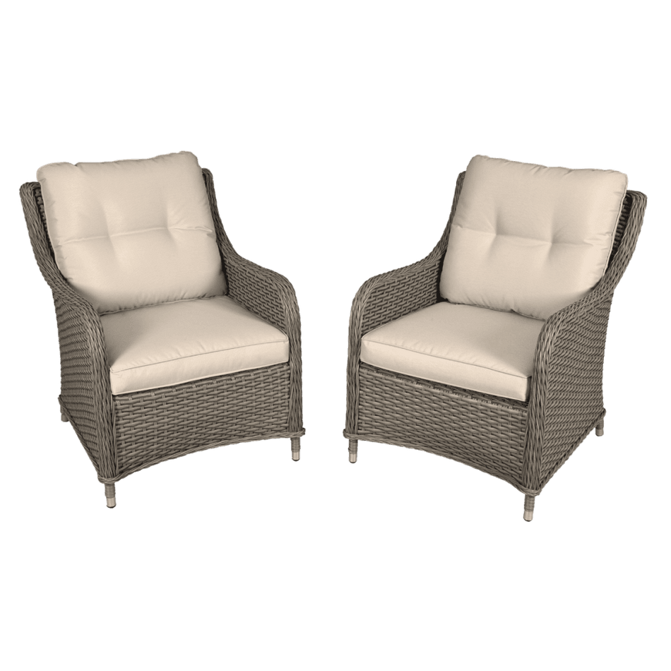Dellonda Chester Rattan Wicker Outdoor Armchairs 2pc Model No- DG69