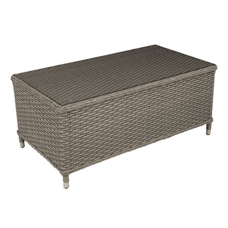 Dellonda Chester Rattan Wicker Outdoor Balcony Table with Tempered Glass Top Model No- DG71