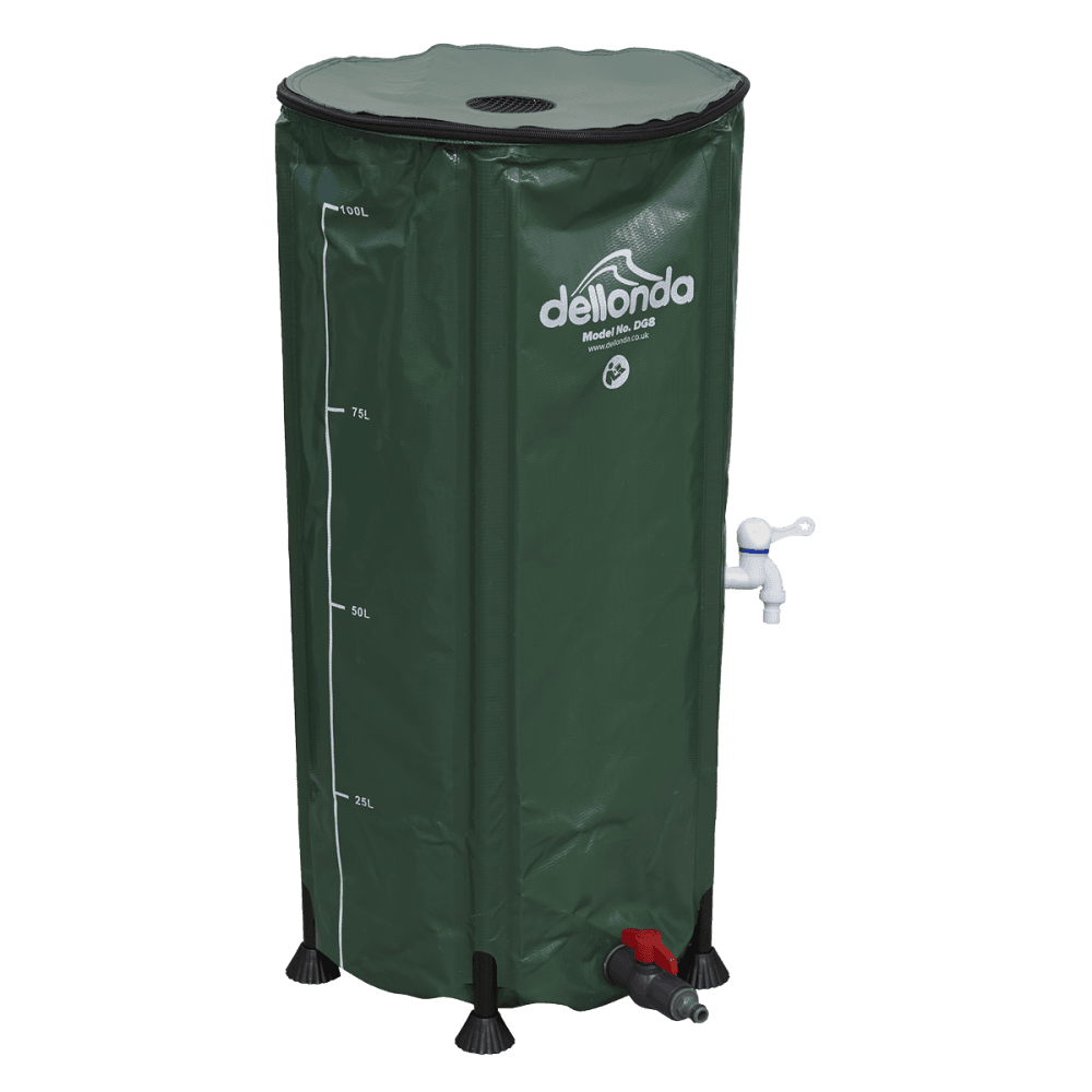 Dellonda Collapsible PVC Garden Water Butt with Zipped Lid & Drain Tap 100L Model No- DG8