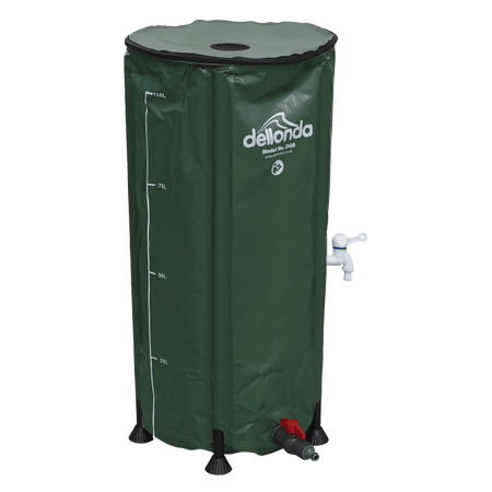 Dellonda Collapsible PVC Garden Water Butt with Zipped Lid & Drain Tap 100L Model No- DG8