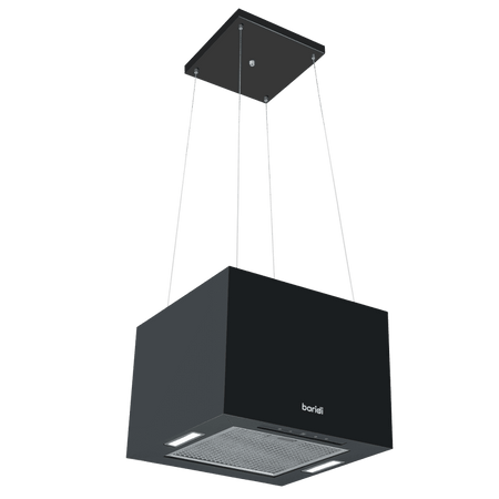 Baridi Square Island Cooker Hood 40cm - Black Model No- DH109