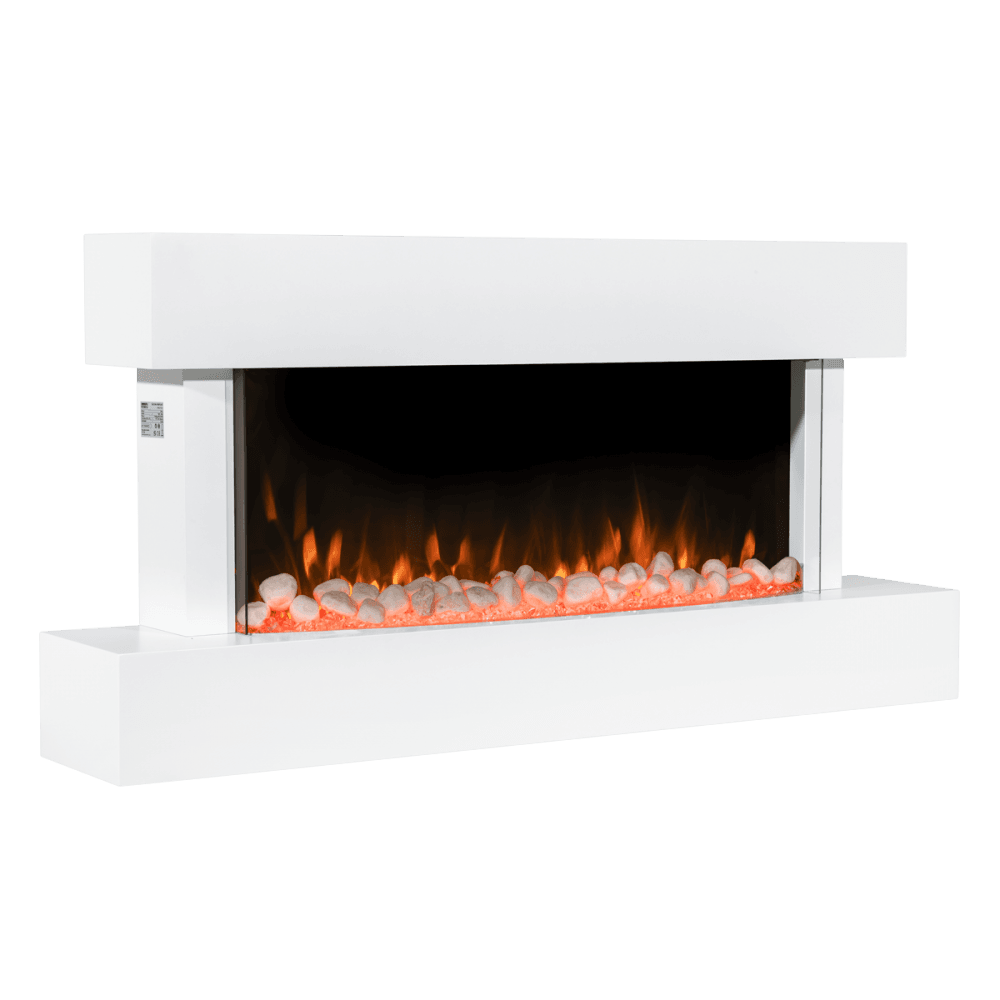 Baridi Wall Mounting Electric Fireplace with LED Flame Effect 46" - White Model No- DH113