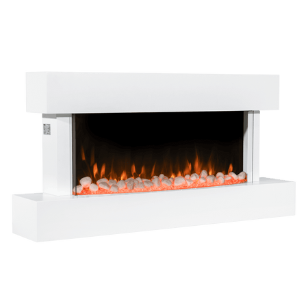 Baridi Wall Mounting Electric Fireplace with LED Flame Effect 46" - White Model No- DH113