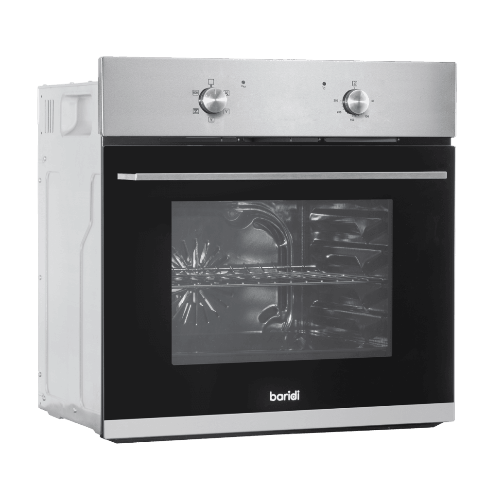 Baridi Integrated Fan-Assisted Electric Oven 60cm 55L Capacity - Black/Stainless Steel Model No- DH125