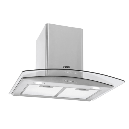 Baridi Curved Glass Cooker Hood with Carbon Filters & LED Lights 60cm - Stainless Steel Model No- DH128