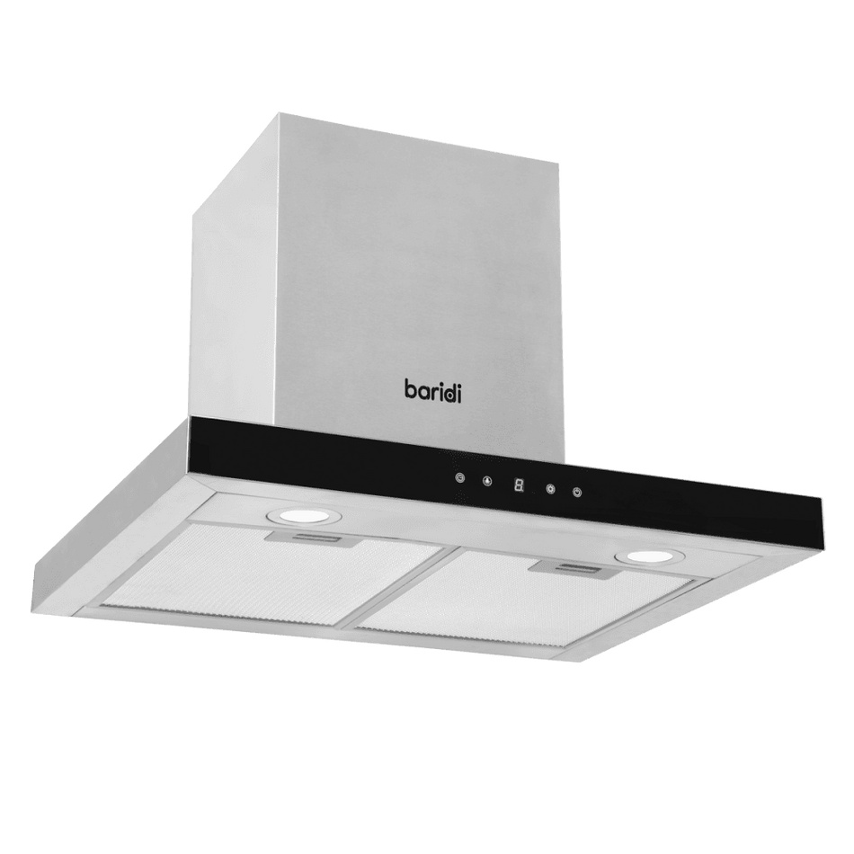 Baridi T-Shape Chimney Cooker Hood with Carbon Filters 60cm - Stainless Steel Model No- DH130