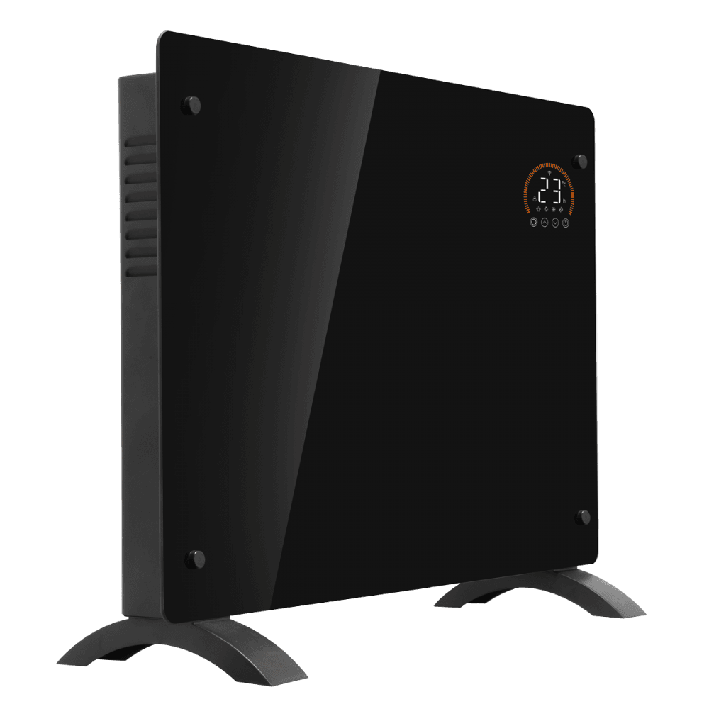 Baridi Electric Glass Panel Heater, 1500W, Thermostat Controlled 24Hr 7 Day Timer, Wi-Fi Enabled, Remote Control, Black - DH137 Model No- DH137