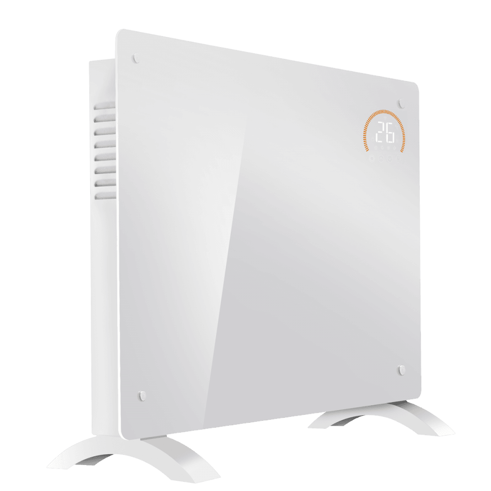 Baridi Electric Glass Panel Heater, 1500W, Thermostat Controlled 24Hr 7 Day Timer, Wi-Fi Enabled, Remote Control, White Model No- DH138